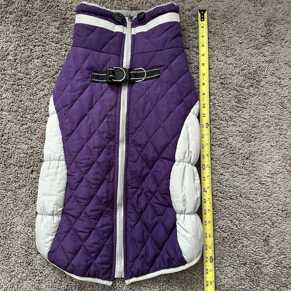 Ouobob Dog Puffer Purple Gray Comfortable Waterproof‎ Winter Jacket Size XL
